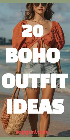 20 Boho Outfits to Live In This Summer Bohemian Holiday Outfit, Boho Tropical Outfits, Hipster Looks Women, European Boho Fashion, Boho Outfits Ideas, Boho Attire Women, Cute Warm Weather Outfits