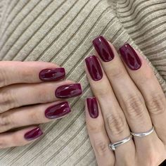 Maroon Nails, Minimalist Nails, Pretty Acrylic Nails, Short Acrylic Nails, Cute Acrylic Nails, Perfect Nails