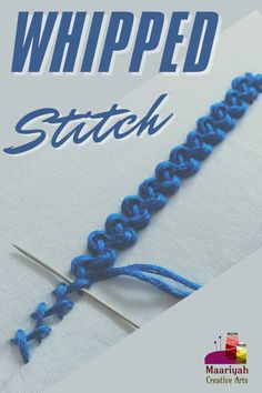 an image of a blue thread with the words whipped stitch on it