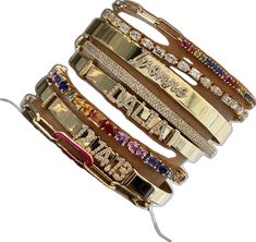 Personalised Bangle, Diamond Bangle, Script Fonts, Lettering Fonts, Gold Details, Three Dimensional, Keep In Mind, Bangles, White Gold