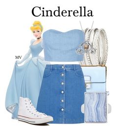 a fashion look from november 2012 featuring blue top, denim skirt and converse sneakers