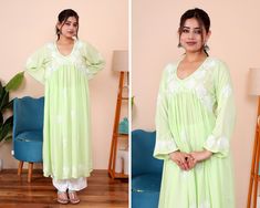 ▪ Fabric: Modal
▪ Sleeves: 3/4 Sleeves
▪ Style: Anarkali Kurta
▪ Kurti Length: 44 Inches
▪ Occasions: Party Wear, Wedding Wear, Festive Wear
▪ Garment Care: Hand Wash Only
▪ Price Includes: 1x Kurti Spring Anarkali Style Long Kurta, Spring Anarkali Long Kurta, Summer Anarkali Kurta With Cutwork, Green Chikankari Embroidery Maxi Kurta, Spring Anarkali Kurta With Self Design, Summer Anarkali Set With Chikankari Embroidery, Green Maxi Length Kurta With Chikankari Embroidery, Bollywood Style Maxi Kurta For Spring, Maxi Length Georgette Kurta