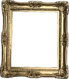 an ornate gold frame on a white background