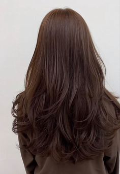 Long Curved Layers, Long Korean Layered Hair, Round Long Haircut, Long Layered Haircuts With Curtain Bangs Black Hair, Long Hair Layers Unstyled, Blended Layers Long Hair, Haircut Ideas Long Layers, 90s Haircuts Long Brunette