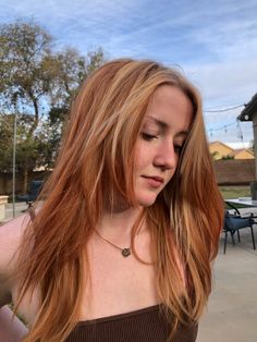 @/mychairbymads on ig! Interesting Hair Color, Ginger Blonde Highlights, Ginger Hair With Money Piece, Ginger Blonde, Edgy Hair Color, Money Piece, Cute Haircuts, Hair Things, Hairstyle Inspo