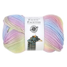 a skein of multicolored yarn on a white background