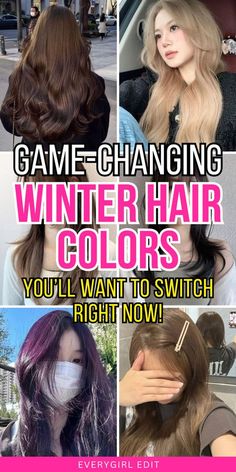 Womens Winter Hair Color, Hair Care For Colored Hair, Winter Palette Hair Color, Cute Winter Hair Colors, Hair Color Ideas Winter, Hair Colors For Fair Skin, Short Hair Winter, Hair Colors For Brown Skin, Winter Hair Colors For Brunettes