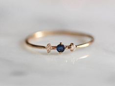 14k Sapphire Diamond Ring Gold Ring September Birthstone Dainty Sapphire Ring For Wedding, Dainty Gold Sapphire Ring, Dainty Sapphire Ring With Accent Stones, Dainty Sapphire Ring Jewelry, Dainty Sapphire Rings For Gifts, Vintage Sapphire Jewelry, Silver Infinity Ring, Twig Engagement Ring, Gold Flower Ring