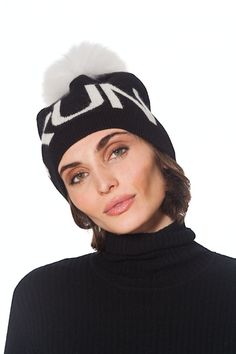 Linda Richards Wool Run Pom-pom Hat HA-79 | Black The Trail, Papua New Guinea