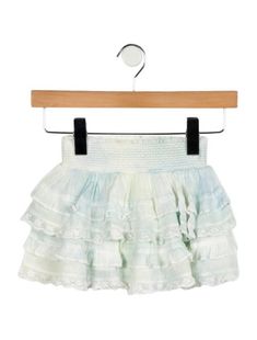 Toddler girls' blue and multicolor LoveShackFancy skirt with lace trim and elasticized waistband. Designer size 4-5Y. Hand wash. Loveshackfancy Skirt, Skirt With Lace Trim, Skirt With Lace, Vintage Holiday Dress, Ruffle Skirt, Kids Design, Toddler Girls, Holiday Dresses, Sweater Accessories