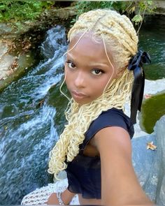 Coquette Box Braid Hairstyles, Braids 4c Hair, Blair Aesthetic, Coquette Hairstyles, Vogue Beauty Secrets, Blonde Braids, Blonde Curly Hair, Cute Braided Hairstyles