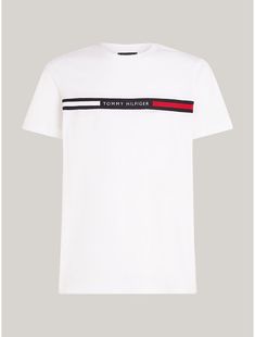 Tommy Hilfiger men's T-shirt. Made from lightweight cotton jersey, known for its breathability and stretch, our comfortable crewneck tee is cut in an easy fit and finished with our Tommy Ribbed Inset logo.  Material: 100% Regenerative Cotton. Modern Crew Neck T-shirt With Logo Detail, Cotton T-shirt With Three Stripes Branding, Crew Neck, Adidas Cotton Crew Neck T-shirt, Basic Crew Neck T-shirt With Three Stripes Branding, Graphic Tee With Three Stripes, Crew Neck, Modern Cotton T-shirt With Logo Detail, Tommy Hilfiger Crew Neck T-shirt With Letter Print, Tommy Hilfiger Letter Print Crew Neck T-shirt, Tommy Hilfiger Sporty T-shirt With Graphic Print