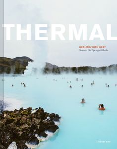 the book cover shows people swimming in blue water and surrounded by rocks, with text that reads thermal