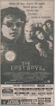 an advertisement for the lost boys