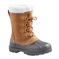 a pair of snow boots with fur lined inside