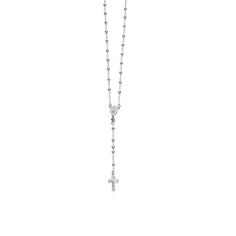 Fine Rosary Chain and Bead Necklace in Sterling Silver | Richard Cannon Jewelry Elegant Sterling Silver Rosary With Cross, Elegant Sterling Silver Crucifix Rosary, Elegant Silver Crucifix Rosary, Elegant Silver Rosary Bracelet With Crucifix, Silver Rosary, Detailed Necklace, Rosary Necklace, Rosary Chain, Bar Pendant