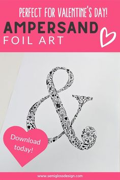 an ampersand and heart valentine's day card with the text, perfect for valentine's day