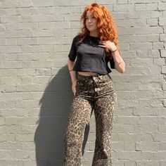 Elevate your wardrobe with these stylish and unique leopard jeans. Made from a comfortable, high-quality fabric, these jeans are perfect for any special occasion. With subtle leopard print and an exuberant fit, these jeans will certainly turn heads. Enhance your fashion game today with these one-of-a-kind jeans. Features: -10%Acrylic, 92%Polyester -Premium Denim Fabric -Straight Leg -Leopard -Side slip pockets -Regular fit -High Street style Cotton Wide Leg Leopard Print Pants, Casual Leopard Print Straight Leg Jeans, Casual Straight Leg Leopard Print Jeans, Trendy Mid-rise Leopard Print Bottoms, Trendy Cotton Leopard Print Bottoms, Trendy Cotton Bottoms In Leopard Print, Trendy Straight Leg Leopard Print Jeans, Straight Leg Cotton Pants In Leopard Print, Casual Leopard Print Jeans For Fall