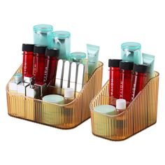 PRICES MAY VARY. Amber Desk Organizer: This colorful & transparent storage box from OSteed is ideal makeup brush holder organizer and bathroom countertop organizer. As vanity organizer, it could store cosmetics stuff like makeup brush, lipsticks, skincares, toiletry and sunglasses. Makeup 8 Cups: This set of makeup brush holders has 2 packs with 1 of 3 cups and 1 of 5 cups. The size of 3 Cups is (WxDxH) : 3.74" x 6.14" x 4.33" / 9.5 x 15.6 x 11cm. The size of 5 Cups is (WxDxH): 7.21" x 6.14" x 4 Black Makeup Brush Holder, Dressing Table Organiser, Amber Makeup, Makeup Dresser, Perfume Stand, Bathroom Countertop Organizer, Vanity Organizer, Ideal Makeup, Brush Holders