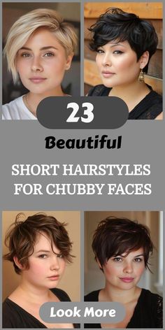 Check out 23 stunning short hairstyles for chubby faces that add a touch of elegance and style. Whether you prefer voluminous pixie cuts or polished bobs, these short hairstyles for chubby faces provide diverse looks to flatter your face shape and boost your confidence. Fun Short Curly Haircuts, Short Hair For Round Faces Double Chin, Short Haircuts For 20 Year Old, Pixie On Fine Hair, Short Hairstyle For Fat Face Girl, Women’s Short Hair Round Face, Plus Size Chin Length Hair, Edgy Haircuts Round Face, Unusual Short Haircuts