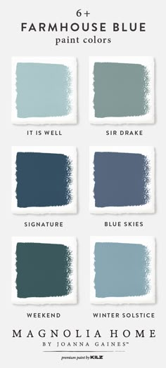 the color scheme for this paint palette is blue and gray, with different shades to choose from