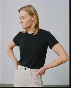 The Classic T-Shirt, perfected. With a slightly looser fit than our Lou Tee, it's also a longer length that can be tucked or worn out. Made from 100% silk noil, it’s the perfect-fitting, super-soft staple you always reach for; designed to get better with age and distinguished by the specific, perfectly imperfect nubby texture of raw silk. Silk Noil, Perfectly Imperfect, Long Length, Raw Silk, Classic T Shirts, Perfect Fit, Loose Fitting, V Neck, Silk