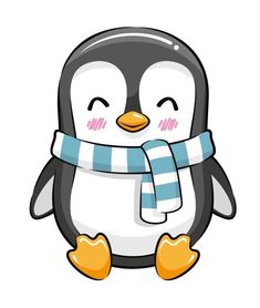 a penguin with a scarf around its neck