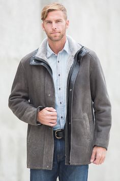 The Lucas is crafted of supreme Spanish Merino Shearling Sheepskin with a vintage finish for a coat that goes everywhere. Free shipping   returns. Coats For Men, Sheepskin Coat, Exclusive Collection, Mens Coats, Denim Button Up, Men's Fashion, Button Up Shirts, For Men, Free Shipping