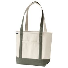 "This iconic Lands' End canvas tote is designed to withstands the test of time, featuring durable, reinforced details. This iconic Lands' End canvas tote is designed to withstands the test of time, featuring durable, reinforced details. Wide felled seams allow it to stand upright, keeping contents inside Water-resistant base and trim Pockets inside keep your smaller items easy to find and secure Neatly-stitched seams give it a clean look 17""W x 6""D x 13.5""H Handle: 14'' drop Interior: 3 slip Canvas Bags With Reinforced Double Handles, Outdoor Cotton Bag With Reinforced Handles, Rectangular Duck Canvas Bag With Reinforced Handles, Rectangular Canvas Bag With Reinforced Handles, Canvas Bag With Zipper Closure For Errands, Green Duck Canvas Bag For Daily Use, Practical Canvas Shoulder Bag With Reinforced Handles, Canvas Bucket Bag For Errands, Functional Canvas Shoulder Bag With Handles