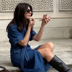 I’m Not a Dress Person, But I’m Making an Exception for This Spring-Ready Style Chic Spring Style, Double Denim Looks, Spring Fashion Chic, Denim Midi Dress, Double Denim, Embellished Denim, Maxi Shirt Dress, Fashion Wishlist, Style Spring