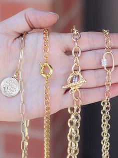 Just added to our collection new chain necklaces! Gold-plated and tarnish resistant our necklaces will not turn or tarnish! Check out our website! Necklaces Gold, Chain Necklaces