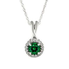 The Halo Twist Pendant holds your choice of Lab-Grown Gemstone center stone and accented by a halo of GHI / SI quality Lab-Grown Diamonds with a beautiful twist of metal on an 18 inch chain. | Metal Weight: 1.60gr. Side Stones: 0.14ctw Halo Twist, Green Diamond, Jewelry Packaging, Easy Gifts, Quality Diamonds, Custom Engraving, Gemstone Pendant, Luxury Jewelry, Lab Grown