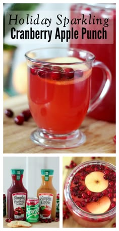 holiday sparkling cranberry apple punch