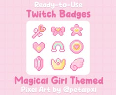 an image of pixel art with text reading ready - to - use twitch badges