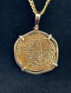 Atocha shipwreck treasure Mel fisher silver gold coin pendant made with 14kt solid gold This is made from mould of the actual atocha gold coins. Please note that the actual atocha gold coin run from 20k to 40k. This is a museum quality recreation of actual atocha gold coin. Authentic Atocha Coin Necklace, Traditional Yellow Gold Coin Necklace, Gold Coin Necklace With Large Pendant, Ancient Coin Pendant, Gold Coin Pendant, Treasure Coin, Old Coins Worth Money, Key West Fl, Ancient Coin