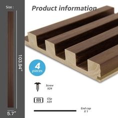 the product information sheet is shown with measurements for each section and four pieces to choose from