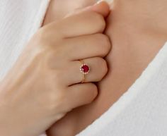 Round Cut Birthstone Jewelry For Proposal, Round May Birthstone Jewelry For Proposal, Round Jewelry For Proposal In May Birthstone, Dainty Ruby Birthstone Ring For Proposal, Proposal Birthstone Crystal Ring, Ruby Ring With Halo Setting As Gift, Dainty Round Ruby Ring For Proposal, Dainty Round Ruby Ring Gift, Dainty Ruby Ring For Proposal