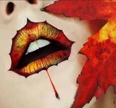 Fall Leaves Makeup, Autumnal Makeup, Thanksgiving Makeup, Autumn Makeup, Holloween Makeup, Eye Makeup Images, Lips Art, Media Makeup, Awesome Makeup