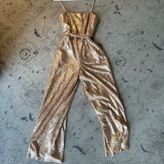 Fun Sequin Romper. Pockets! No Alterations, Great Condition Gold Fitted Jumpsuits And Rompers For Party Season, Fitted Gold Jumpsuits And Rompers For Party Season, Gold Fitted Jumpsuit For Party Season, Fitted Gold Jumpsuit For Party Season, Glamorous Gold Jumpsuits And Rompers For Party Season, Gold Jumpsuits And Rompers For Evening Party Season, Gold Jumpsuit For Evening Party Season, Glamorous Fitted Gold Jumpsuits And Rompers, Elegant Gold Jumpsuits And Rompers For Party