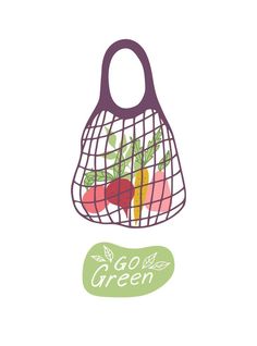 Mesh eco bag full of vegetables. Grocery Bag Illustration, Mesh Grocery Bag, Eco Bag, Punch Needle, Clip Art