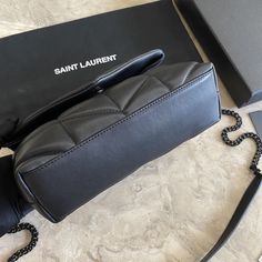 Yves Saint Laurent YSL LOULOU PUFFER mini bag can be bi-folded on the back, one shoulder, quilted lambskin bag, brushed metal trim, grosgrain lining, magnetic four-button closure, one zipper inner pocket,

 size 23*15.5*8.5cm Designer Black Quilted Shoulder Bag, Loulou Puffer, Large Leather Bag, Small Leather Bag, Lv Purse, Lv Shoes, Medium Handbags, Lv Handbags, Large Handbags