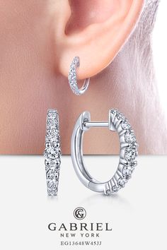 14k White Gold Huggie Earrings EG13648W45JJ #FineJewelry#FashionJewelry #UniqueJewelry #GiftIdeas  #UniqueGifts #Earrings#Huggie #FashionEarrings #Mother'sDay Diamond Huggie Earrings, Diamond Jewelry Designs, Classy Jewelry, Exclusive Jewelry, Diamond Hoop Earrings, Fine Jewelry Gift, Girly Jewelry, Ear Jewelry, Huggies Earrings