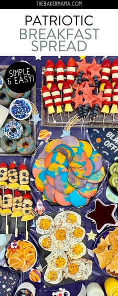 a table topped with lots of different types of desserts and cookies on top of it