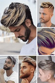 Men Hair Color Trends, Male Highlights, Hair Color Ideas Men, Boys Colored Hair, Young Men Haircuts, Mens Highlights