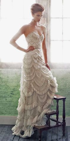 Totally Unique Fashion Forward Wedding Dresses ❤ See more… Enaura Bridal, Wedding Dresses Mermaid Sweetheart, Wedding Dresses Sweetheart Neckline, Embellished Wedding Dress, Robes Glamour, Sparkly Wedding Dress, Wedding Classy, Sparkly Wedding, Wedding Dresses 2014