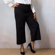 Modern comfort and style combine on these women's super high rise wide leg cropped pants from LC Lauren Conrad.Click on this WOMEN'S GUIDE to find the perfect fit and more! FEATURES Wide leg Cropped length 2 faux pockets 1-button & zipper front UnlinedFIT & SIZING Short: 23 1/2-in. inseam 25 1/2-in inseam Long/tall (T/L): 27 1/2-in. inseam Petite: 25 1/2-in inseam Petite short: 23 1/2-in. inseam 10 3/4-in. leg opening Super high rise sits on the natural waistline Relaxed fit through the hip and