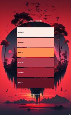 the color palettes are all different colors in this graphic art work, and it looks like