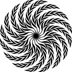 an abstract black and white spiral design on a transparent background, with no background clipping