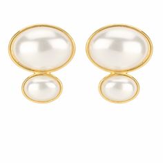 For Sale: Oval Pearl Earrings Set * Gold-Dipped * Made With Faux Pearls * Post-Style * Length: 1 1/2" Teardrop Pearl Earrings, Pearl Earring Set, Front Back Earrings, Pink Studs, Rose Gold Studs, Oval Earrings, Jewelry Pearl, Glitter Earrings, Oval Earring