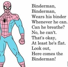 the spiderman is standing in front of a poem that says,'i am not sure